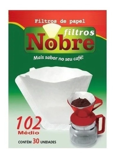 Filtro De Papel Para Café Médio 102 Nobre Com 30 Filtros