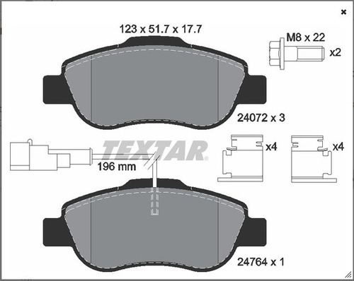 Balatas Delanteras Fiat Grande Punto 2007-2010 Textar  Foto 3