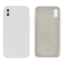 Capa Silicone Proteção Câmera Compatível Com iPhone XS Cor Branco