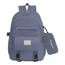 Mochila Feminina Escolar Bolsa Faculdade Viagem Anti Furto Cor Azul