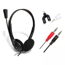 Fone Microfone Headset Home Office Notebook + Adaptador P2