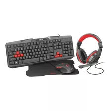 Audífono Gamer 4 En 1 Trust Ziva + Teclado + Mouse + Pad 