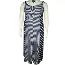 Vestido Rayas Azul Y Blanco Tirante Talla 3x (42/44) Maurice