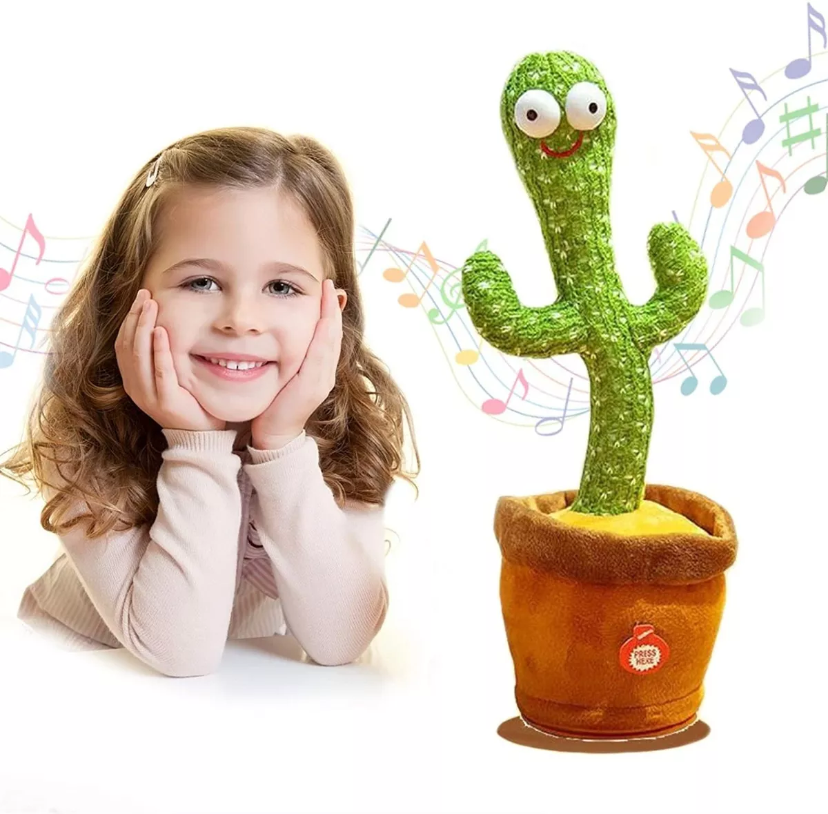 Cactus Bailarín Canta Y Imita La Voz Peluche Luces Niños