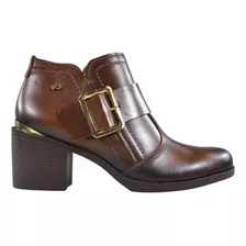 Bota Cuero Pegada Baja Taco Alto Cowboy Calidad Marron