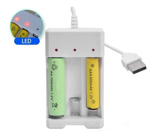 Cargador De Pilas Baterias Usb Universal Aa Aaa 3 Espacios