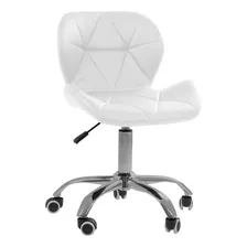 Cadeira Slim Eames Charles Eiffel Giratória Estofada Cor Branco