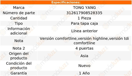 Moldura Para Tapa Caja Volkswagen Vento 16/20 Tong Yang Foto 2