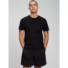 Polera Hombre Gap Manga Corta Bolsillo Negro