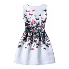 Vestido Elegante Blanco Mariposas Talla S Nuevo Importado