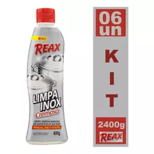 Kit 6 Limpa Inox Cremoso 400g Reax Remove Mancha Panela Pia