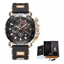 Reloj Lige Hombre Metálico Análogo Sport Correa Resina 9899