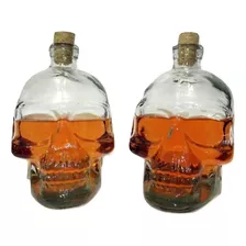 3 Garrafas De Vidro Skull Caveira 750 Ml Bebida Pimenta