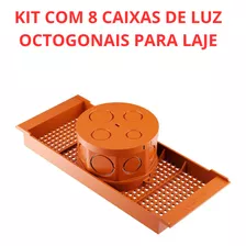 Kit Com 8 Caixa De Luz Octogonal De Laje Isopor 30cm Fortlev