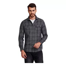 Camisa Cinza Xadrez Masculina Flanela Marca Highstil Algodão