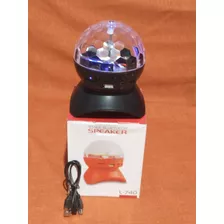 Mini Woofer Parlante Bluetooth Bola Disco Luz Led 