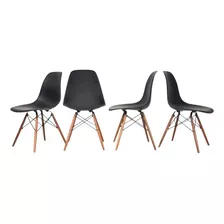 Silla Eames X4 Diseño Living Comedor Cocina Full Baires4 Cantidad De Sillas Por Set 4 Color De La Estructura De La Silla Negro