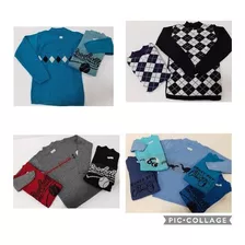 Combo 4 Básica Lã Blusa Inverno Menino T 8 10 12 Juvenil 941