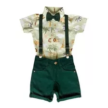 Roupa Safari Conjunto Temático Social Infantil Menino Promoç