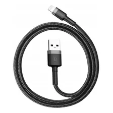 Cabo Lightning Reforçado Nylon Baseus 2m Turbo iPhone iPad