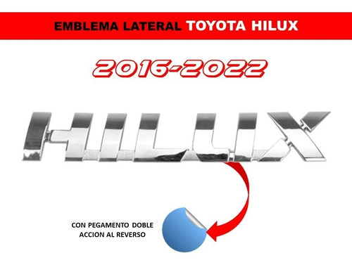 Kit De 3 Emblemas Toyota Hilux 2016-2022 (laterales Y Batea) Foto 3