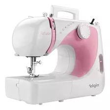 Máquina De Costura Reta Elgin Futura Jx-2040 Branca/rosa