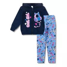 Conjunto Moletom Infantil Feminino Roupa Menina Inverno Frio