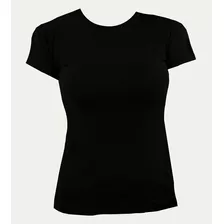 Blusa Básica Feminina Manga Curta Blusinha Malha Viscolycra