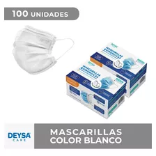 Mascarillas Desechables 50 Un 2 Cajas (100 Un). Color Blanco