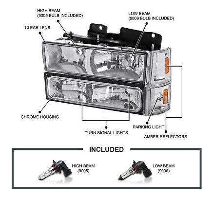 Fits 94-98 Gmc C/k 1500 2500 Sierra Yukon Suburban Headl Oag Foto 2