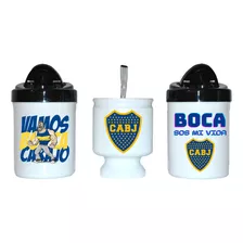 Set: Yerbera + Mate + Azucarera - Boca Jrs - Xeneizes