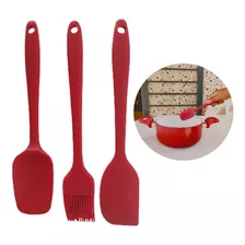 Kit Jogo De Espátulas + Pincel Silicone Utensílios Cozinha