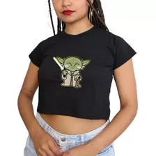 Cropped Star Wars Yoda Geek Darth Vader Nerd Feminino