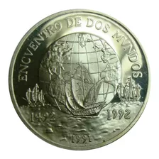 Moneda 10000 Pesos Chile 1991 Encuentro De Dos Mundos Repro