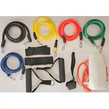 Kit Elástico Para Exercício Funcional Pilates 11 Itens