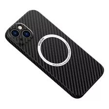 Funda De Teléfono Magnética De Fibra De Carbono Para iPhone