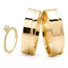 Par Aliança Casamento (revestida) Ouro 18k Garantia E 6mm L7