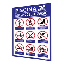 Placa Normas De Utilização Da Piscina 30x20cm