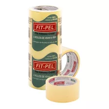 5 Rolos Fita Adesiva Cristal 45mmx45m Durex Fitpel