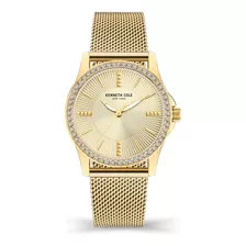 Kenneth Cole - Reloj Análogo Kcwlg2176803 Mujer Color De La Correa Dorado Color Del Bisel Dorado Color Del Fondo Dorado