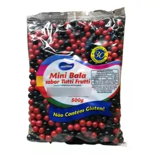 Mini Bala Sabor Tutti-frutti Vermelha E Preta 500,0g