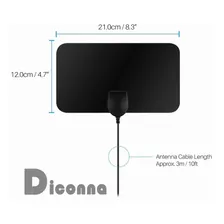 Antena De Tv Digital Indoor Com Amplificador De Sinal Hdtv