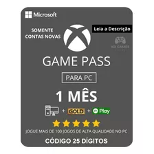 Xbox Game Pass Pc 1 Mês - Código 25 Dígitos Contas Novas