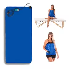 Manta Térmica Infravermelho Massagem Corpo 1,00 X 0,40 Cor Azul 220v