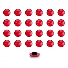 Imãs Enfeite De Geladeira E Painel Botão Vermelho - 24 Unid