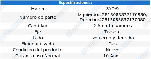 Par Amortiguadores Cobalt 2007-2010 Traseros Tpsd Foto 2