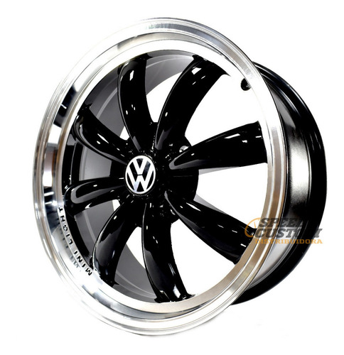 Rines 17x7 Barrenacion 4/130 Para Vocho Vw Logo Black  Foto 2