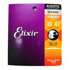 Encordado Guitarra Acústica Elixir 80/20bronce 11002 10 47