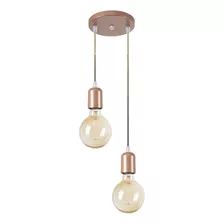 Pendente Fio Cabo Vintage Retro Industrial E27 Duplo Cor Rose Gold 110v/220v