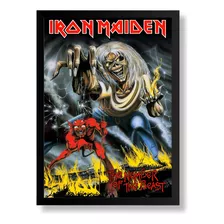  Poster Quadro Com Moldura Iron Maiden Number Of The Beast